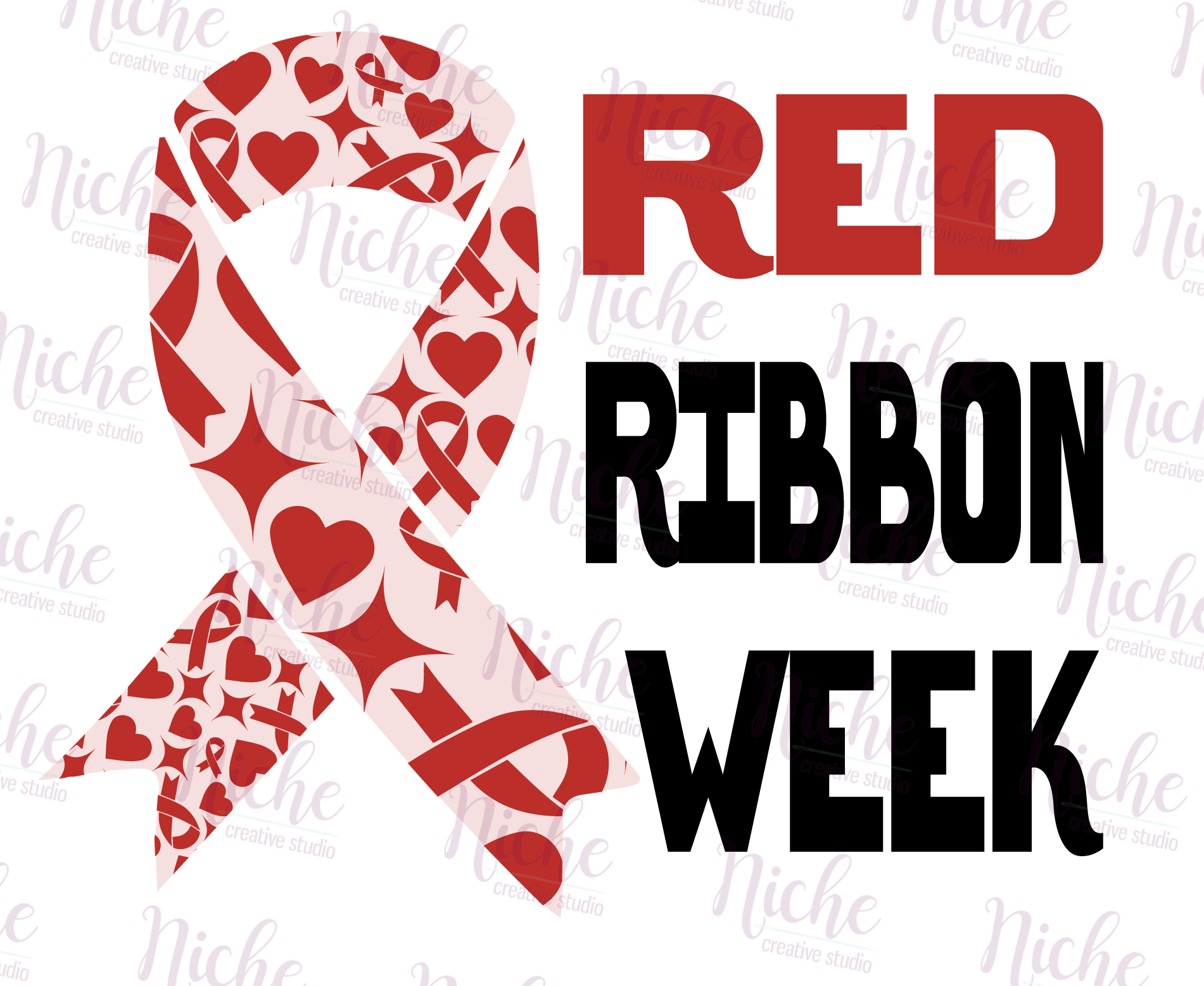 -RED5417 Red Ribbon Week Ribbon Decal – Niche Creative Studio