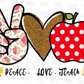 -SCH030 Peace Love Decal