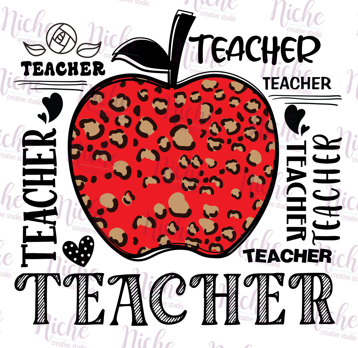 -SCH042 Teacher Typography Decal