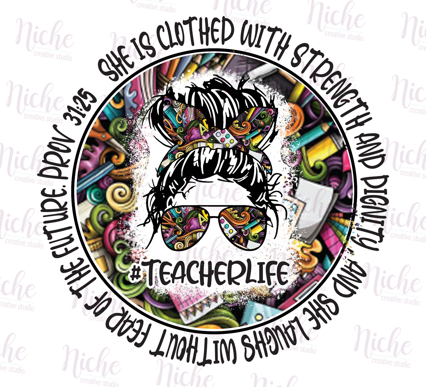 -SCH043 Teacher Life Decal