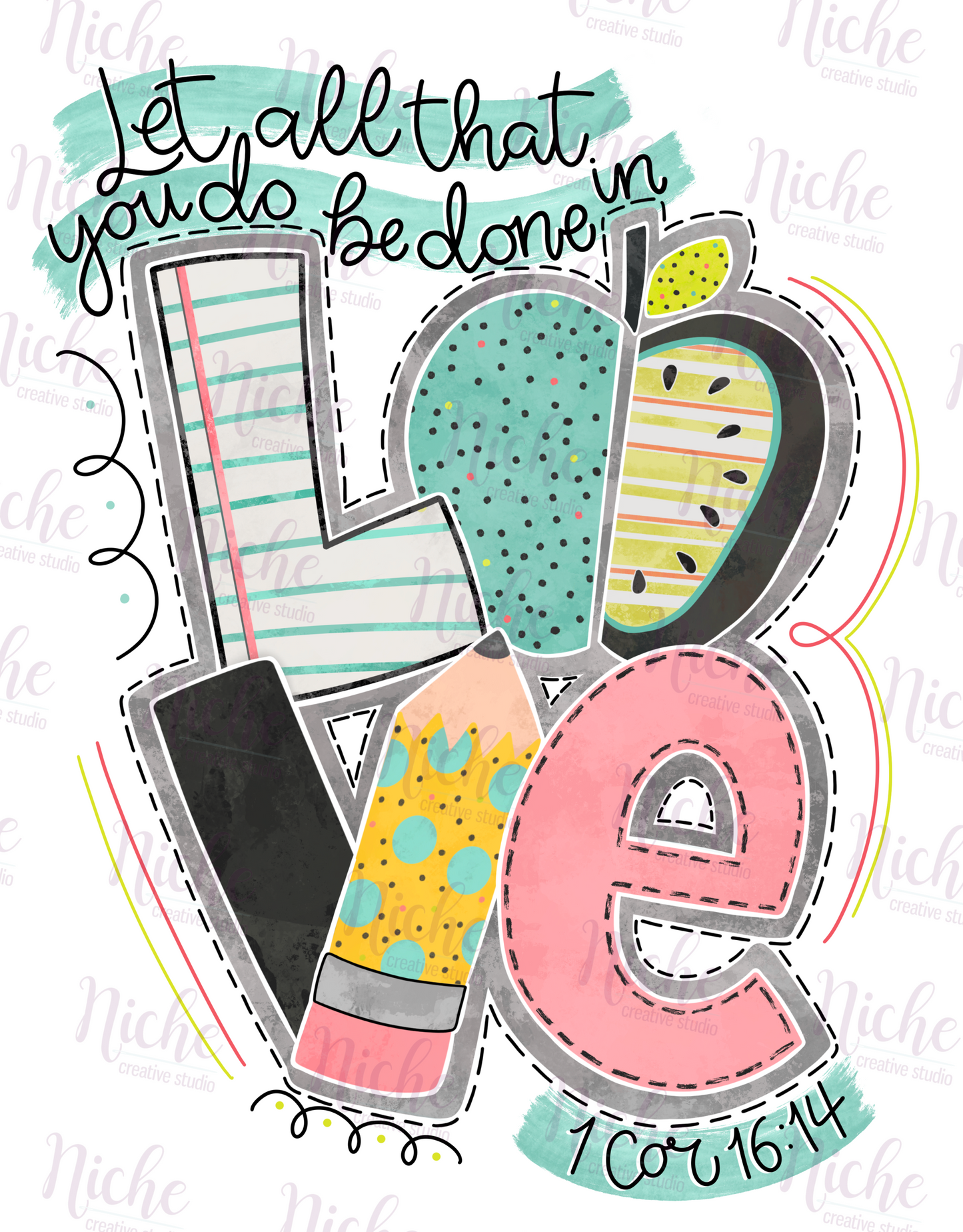 -SCH052 Love Teacher Decal