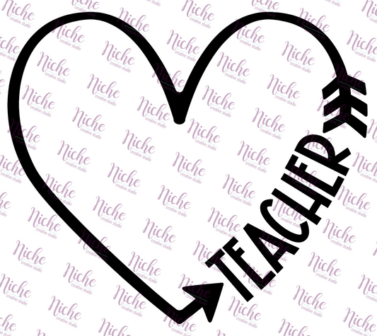 - SCH120 Teacher Heart Decal