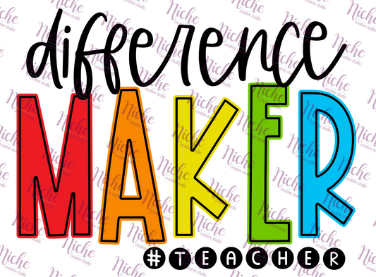 - SCH123 Difference Maker Teacher Decal