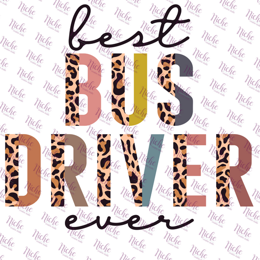 - SCH137 Best Bus Driver Half Leopard Decal