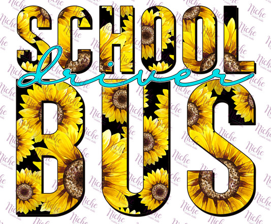 - SCH138 School Bus Driver Sunflower Decal