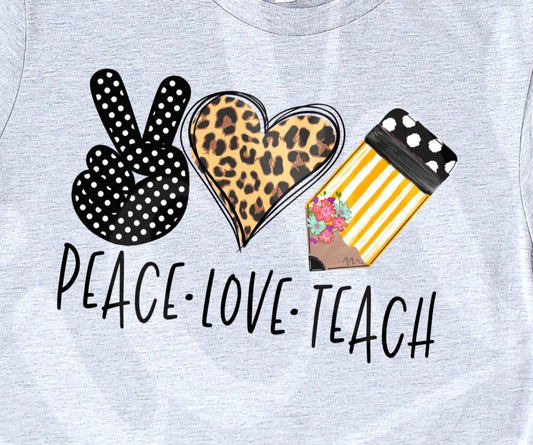 - SCH2823 Peace Love Teach Decal