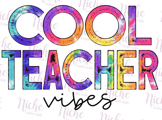 -SCH496 Cool Teacher Vibes Decal