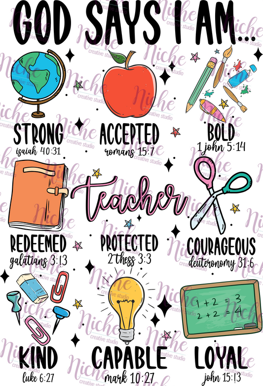 - SCH499 God Says I'm a Teacher Decal