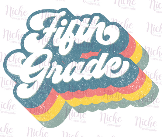 -SCH553 Retro Fifth Grade Decal
