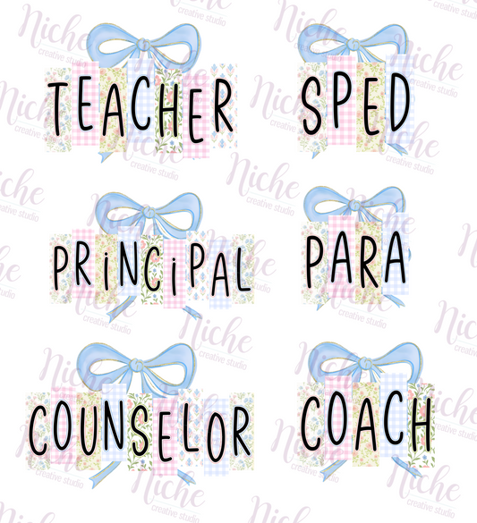 -SCH8223 Preppy Bow School Peeps Decal