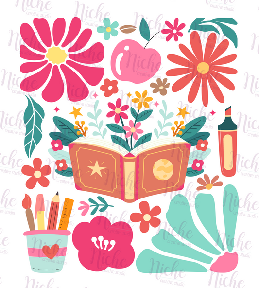-SCH8230 Boho Floral Teacher Decal