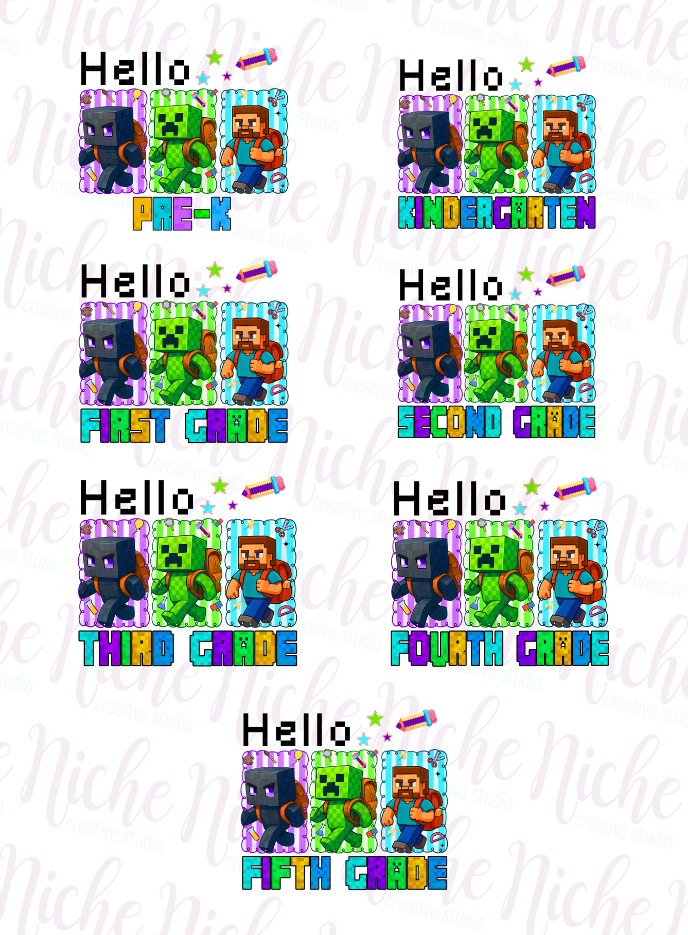 -SCH8290 Minecraft Grade Level First Decal