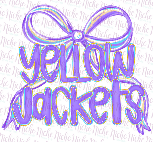 -SCH8299 Yellow Jackets Preppy Bow Decal