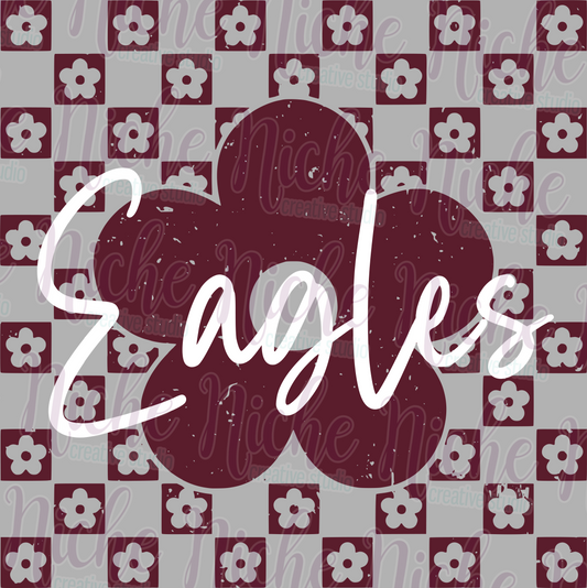 -SCH8317 Checkered Flower Eagles Decal