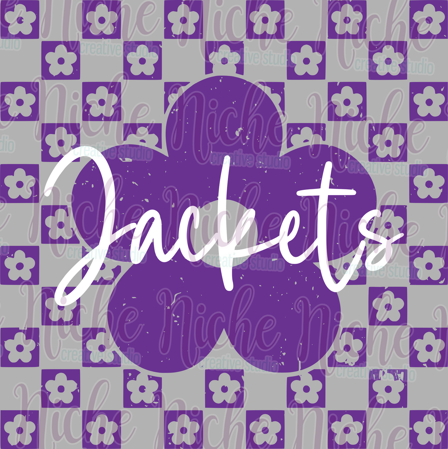 -SCH8319 Checkered Flower Jackets Decal