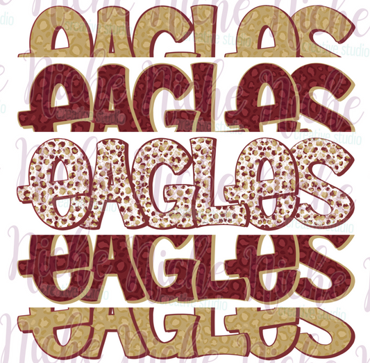 -SCH8675 Eagles Maroon Stacked Decal