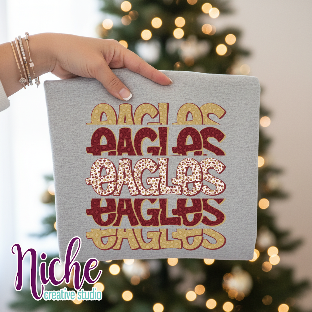 -SCH8675 Eagles Maroon Stacked Decal