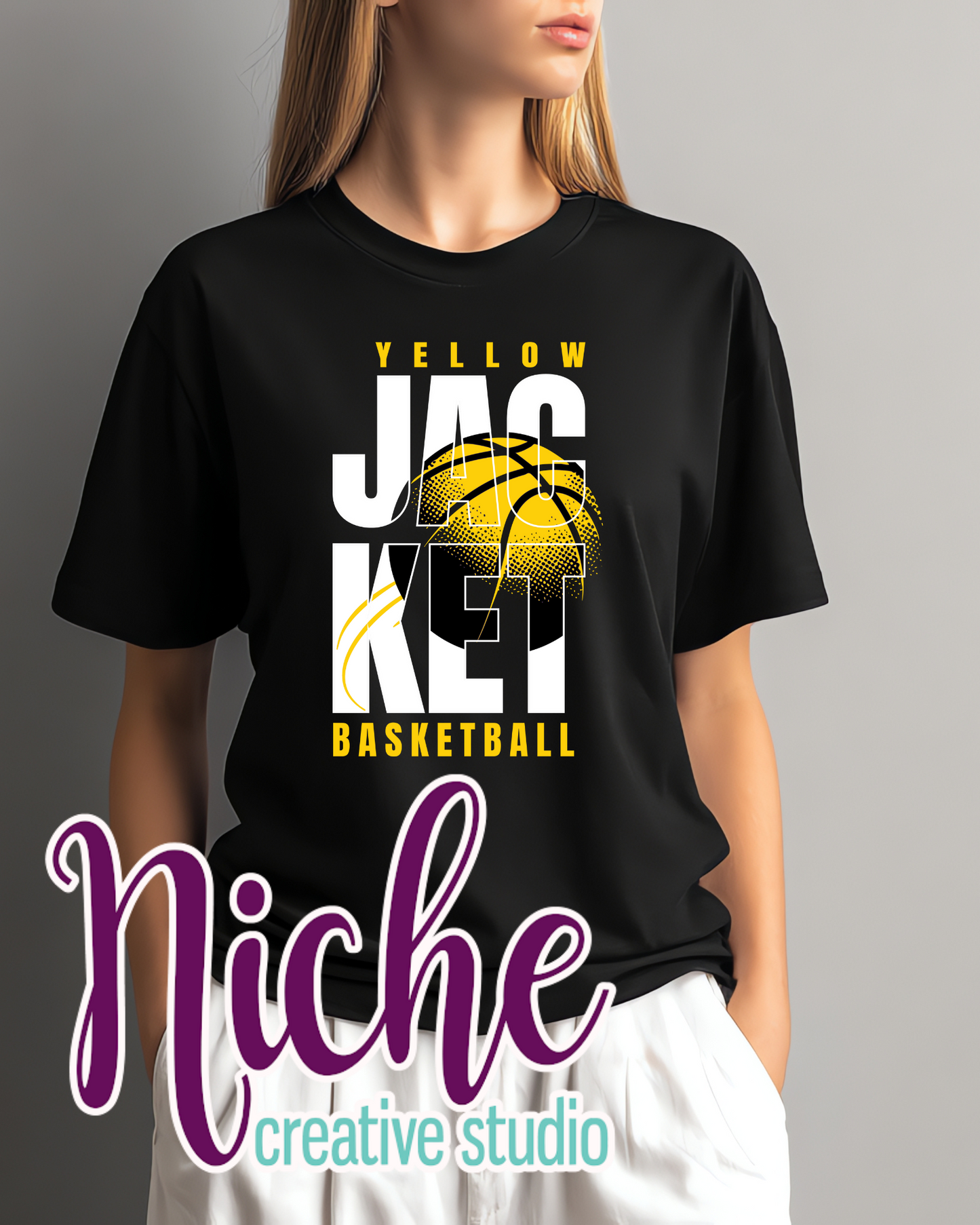 -SCH8702 Yellow Jackets Basketball Decal