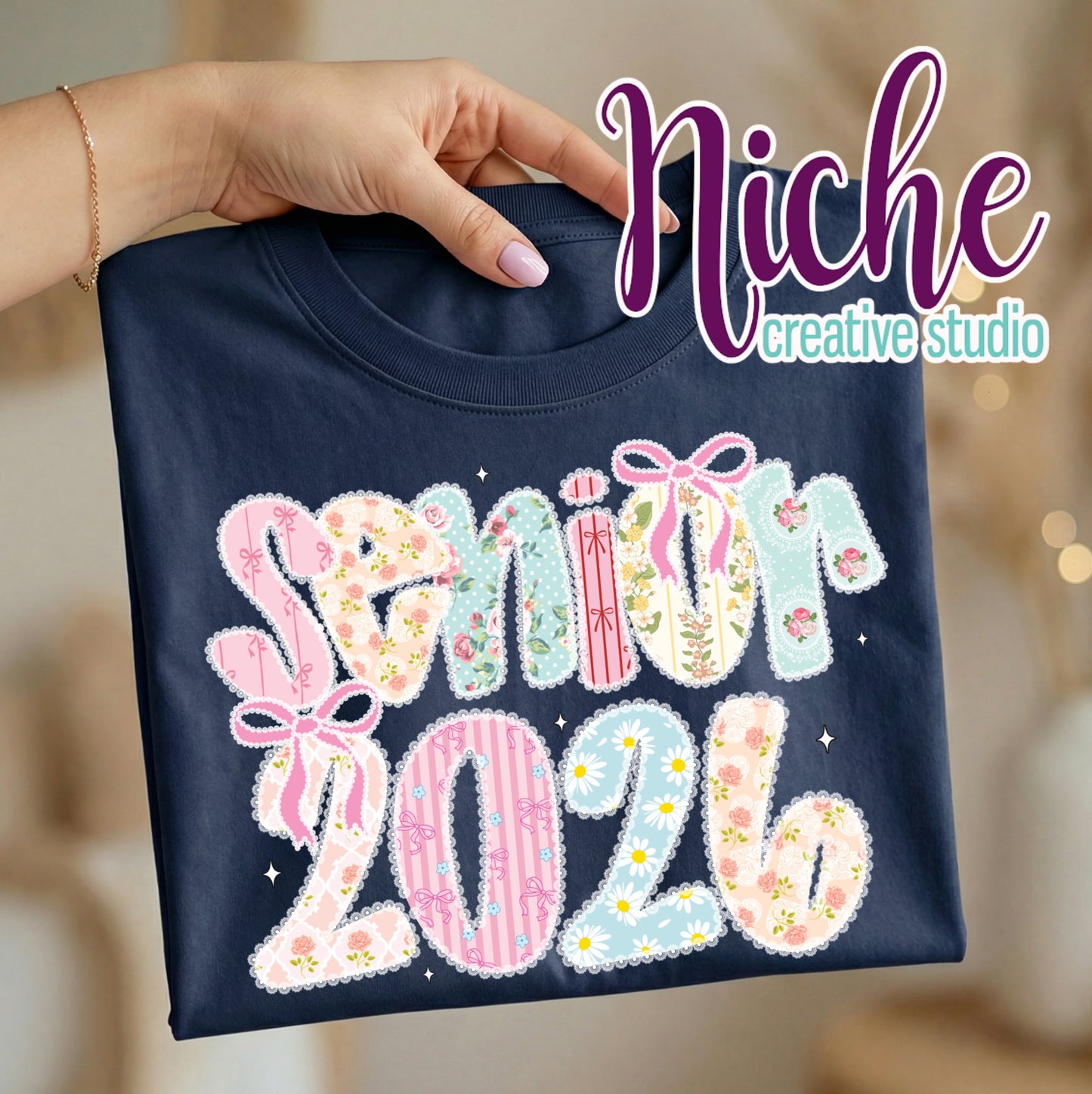 -SCH8706 Coquette Lace Senior Decal