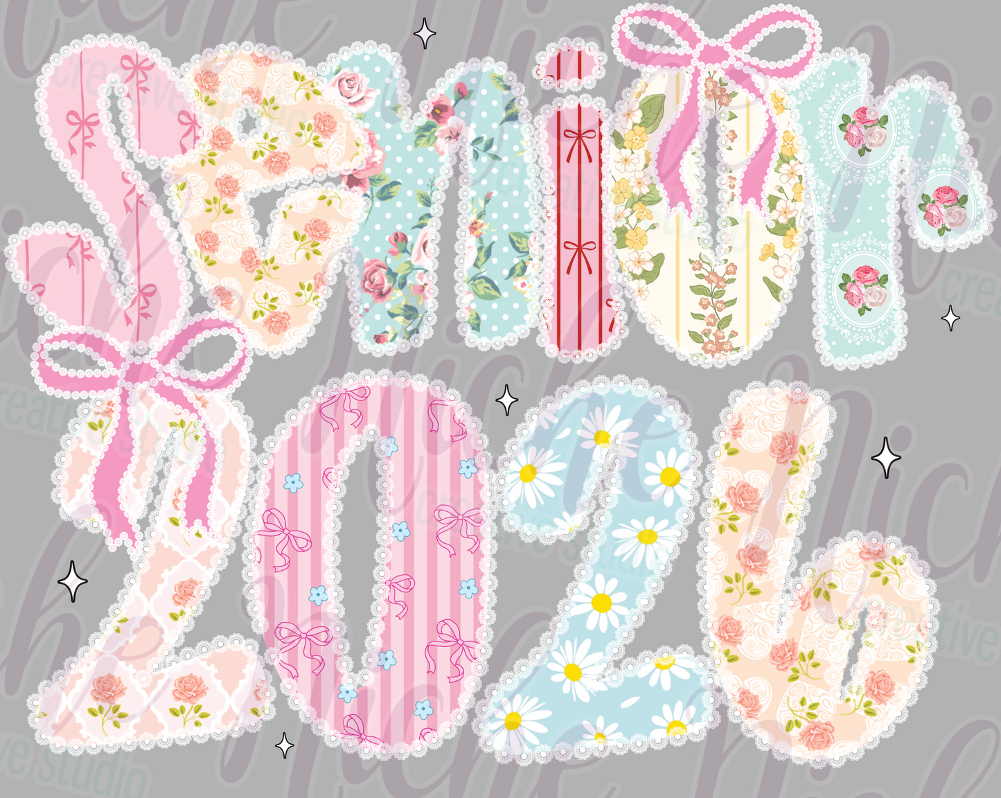 -SCH8706 Coquette Lace Senior Decal