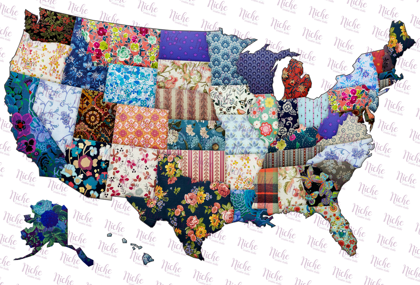 - SEW217 USA Quilt Decal