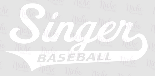 -SIN258 Singer Baseball Swoosh Decal