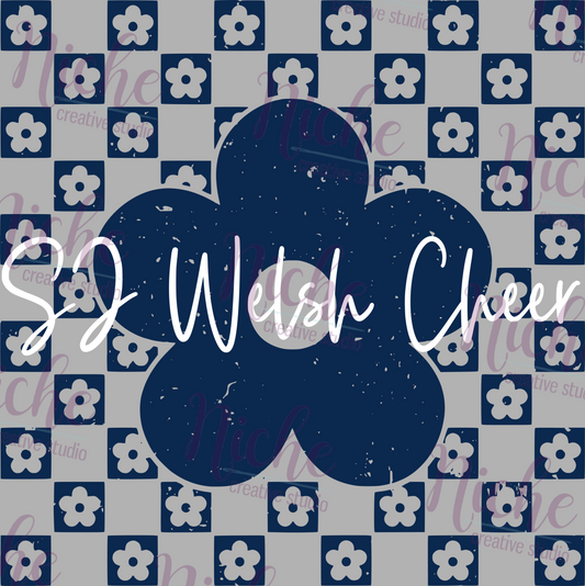 -SJW3326 SJW Cheer Checkered Flowers Decal