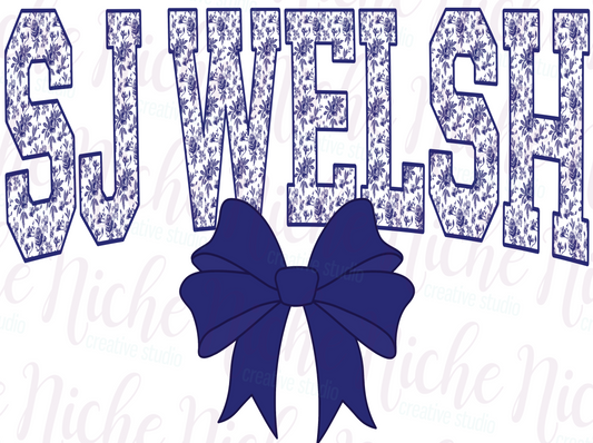 -SJW3387 SJ Welsh Navy Toile Decal
