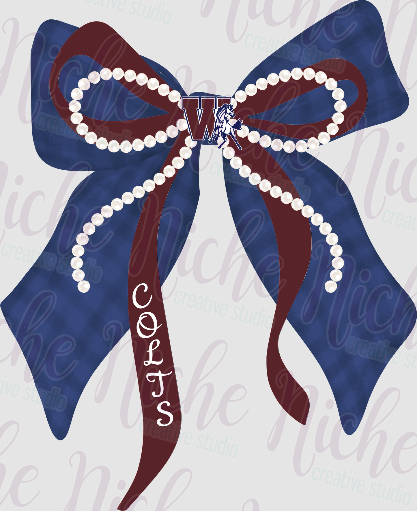 -SJW4722 Colts Pearl Bow Decal