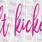 -SJW885 Colt Kickers Stacked Pink Decal