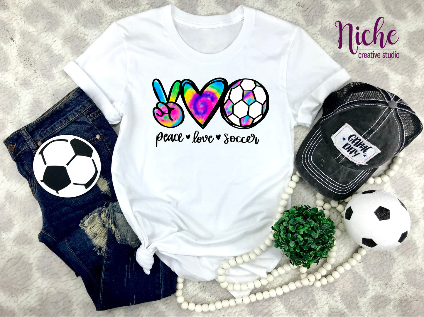 -SOC1007 Peace Love Soccer Decal