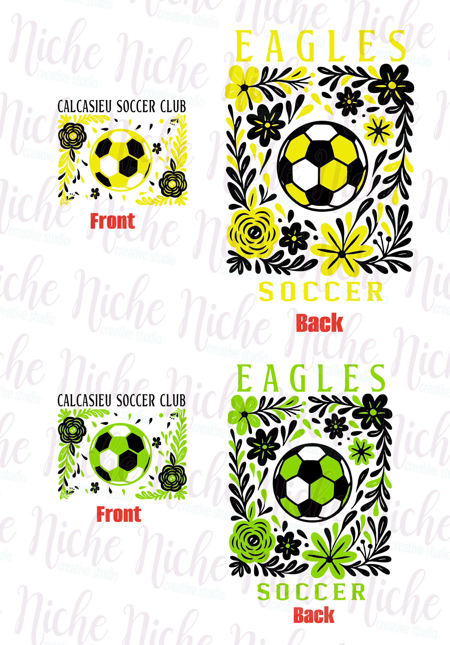 -SOC8000 Eagles Floral Soccer Decal