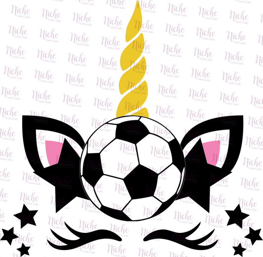 -SOC818 Soccer Unicorn Decal