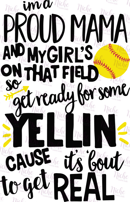 -SOF1665 Proud Mama Softball Girl Decal