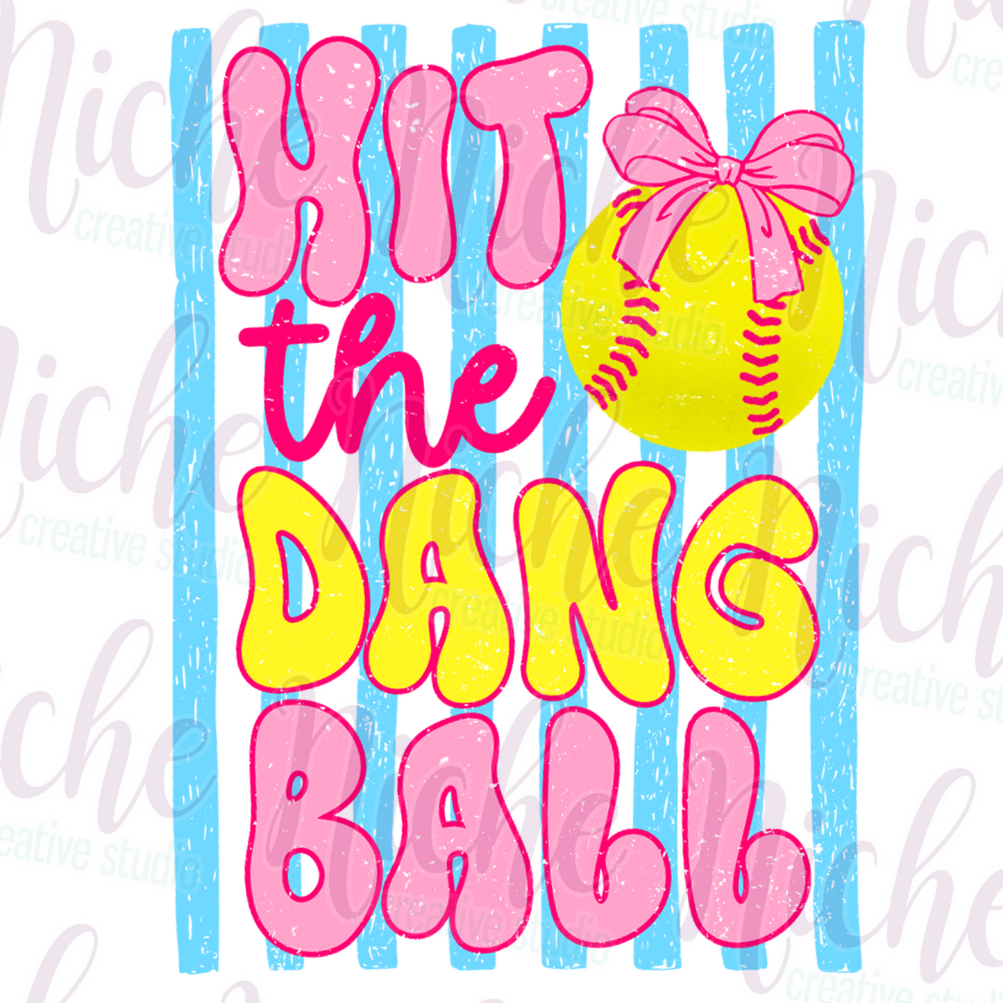 -SOF8164 Hit the Ball Softball Decal