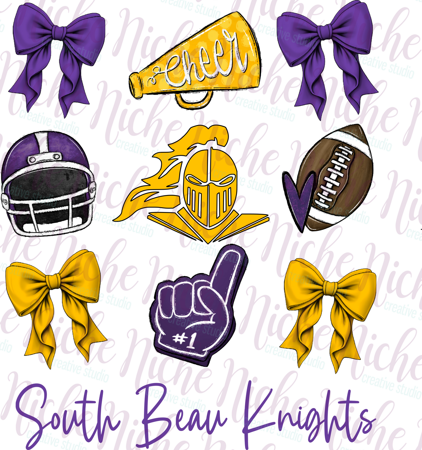 -SOU1969 South Beau Football and Bows Decal