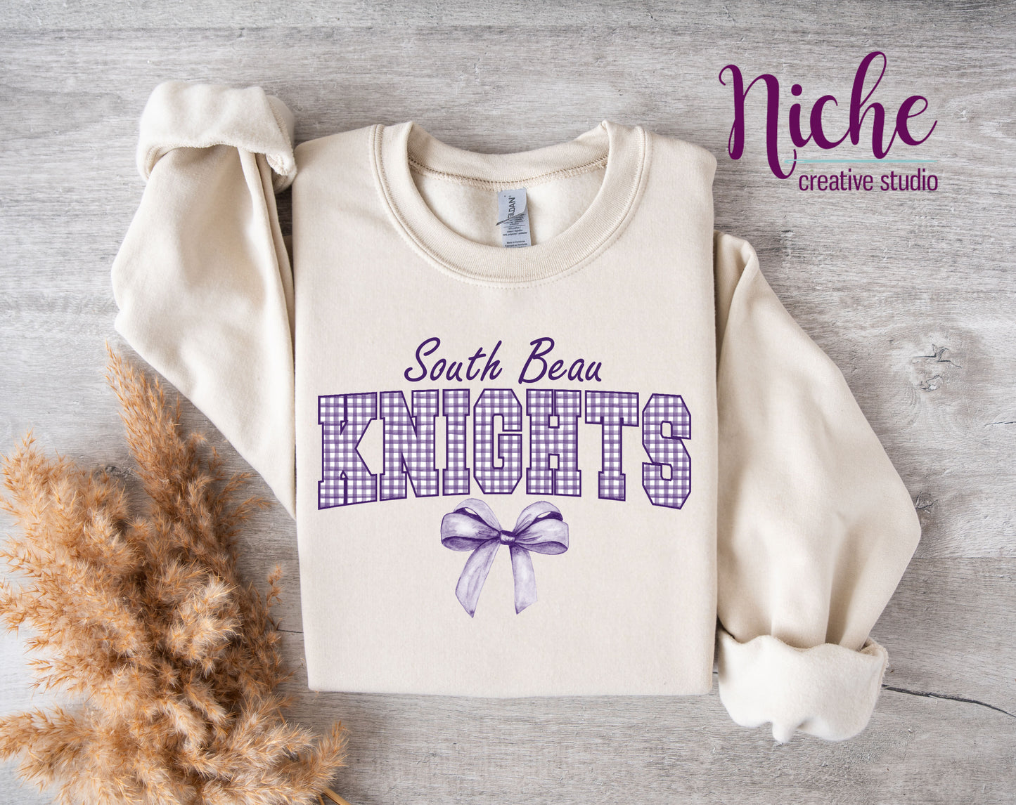 -SOU3041 South Beau Knights Checkered Bow Decal