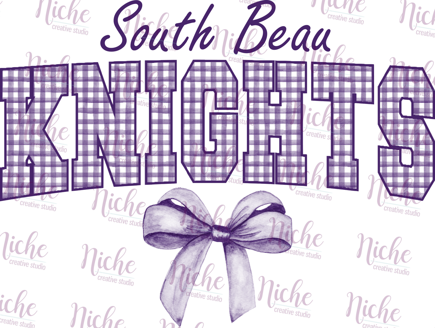 -SOU3041 South Beau Knights Checkered Bow Decal