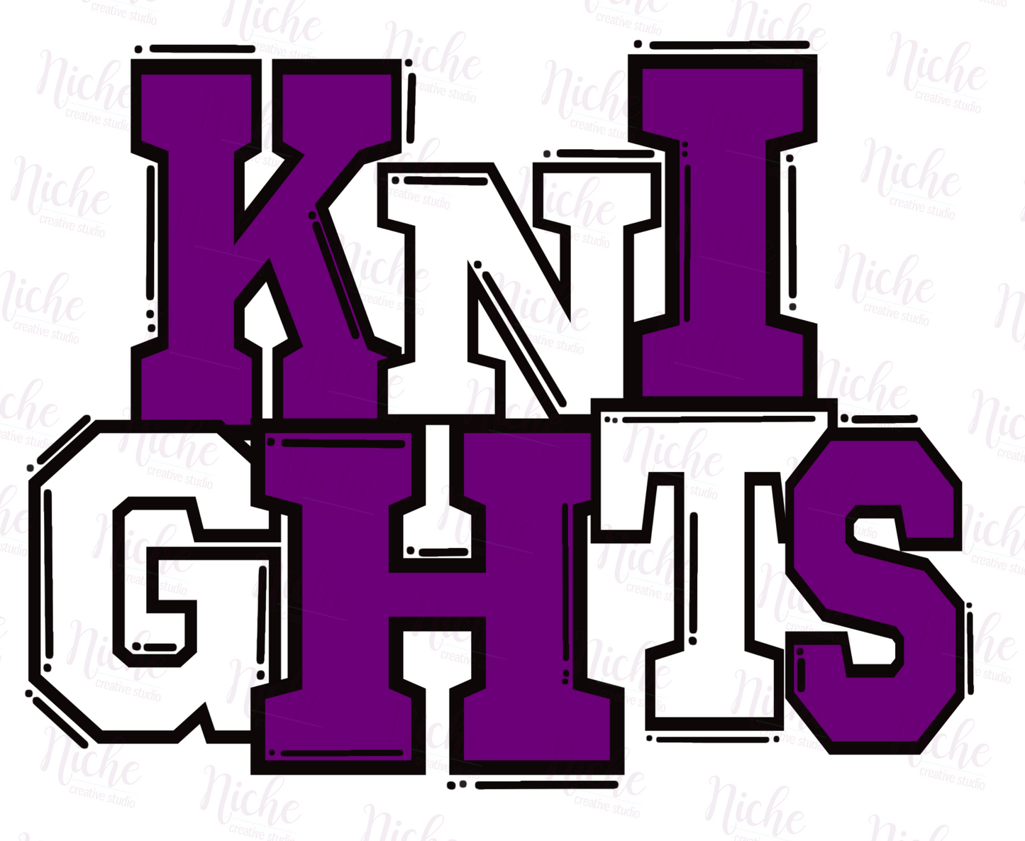 -SOU6013 Knights Sports Letters Decal