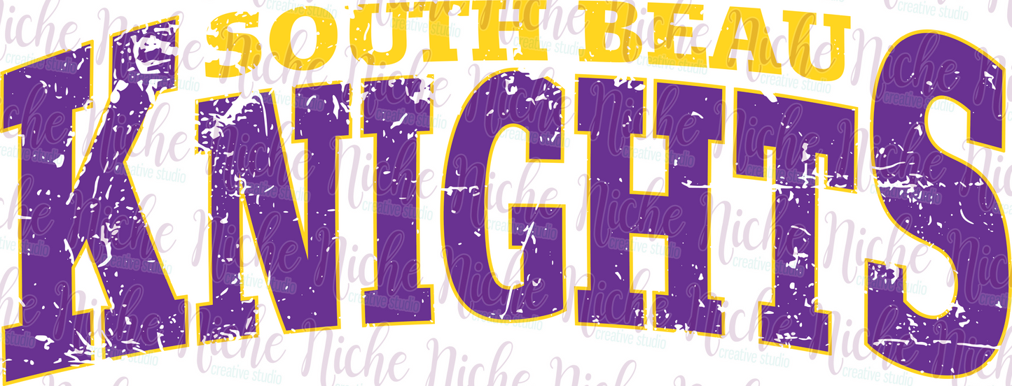 -SOU8421 South Beau Knights Distressed Decal