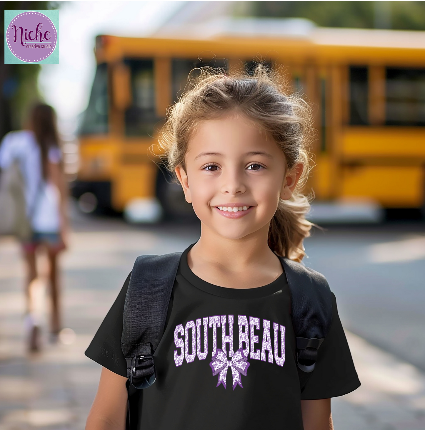 -SOU8425 South Beau Purple Toile Double Bow Decal