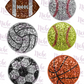 -SPO1549 Sports Balls Faux Sequin Decal