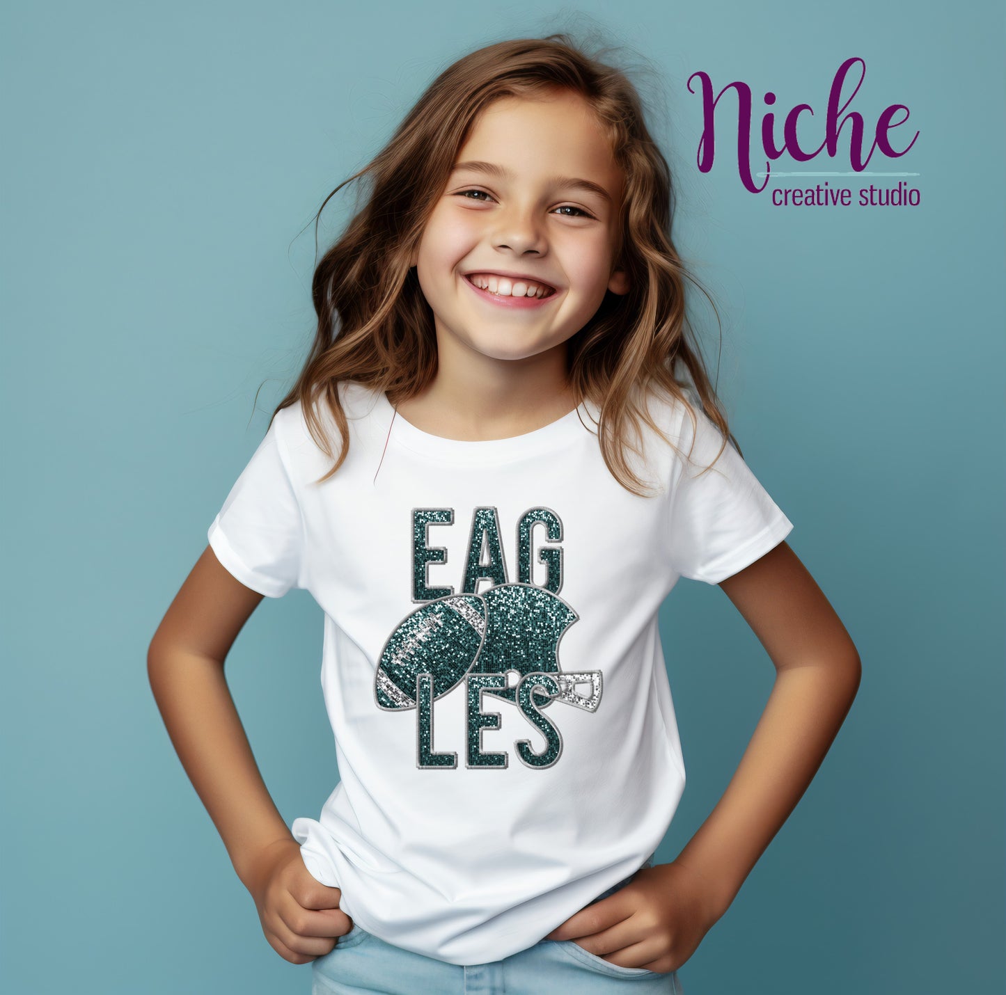 -SPO6030 Eagles Faux Stitch Decal