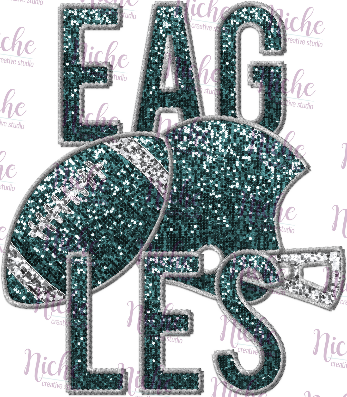 -SPO6030 Eagles Faux Stitch Decal