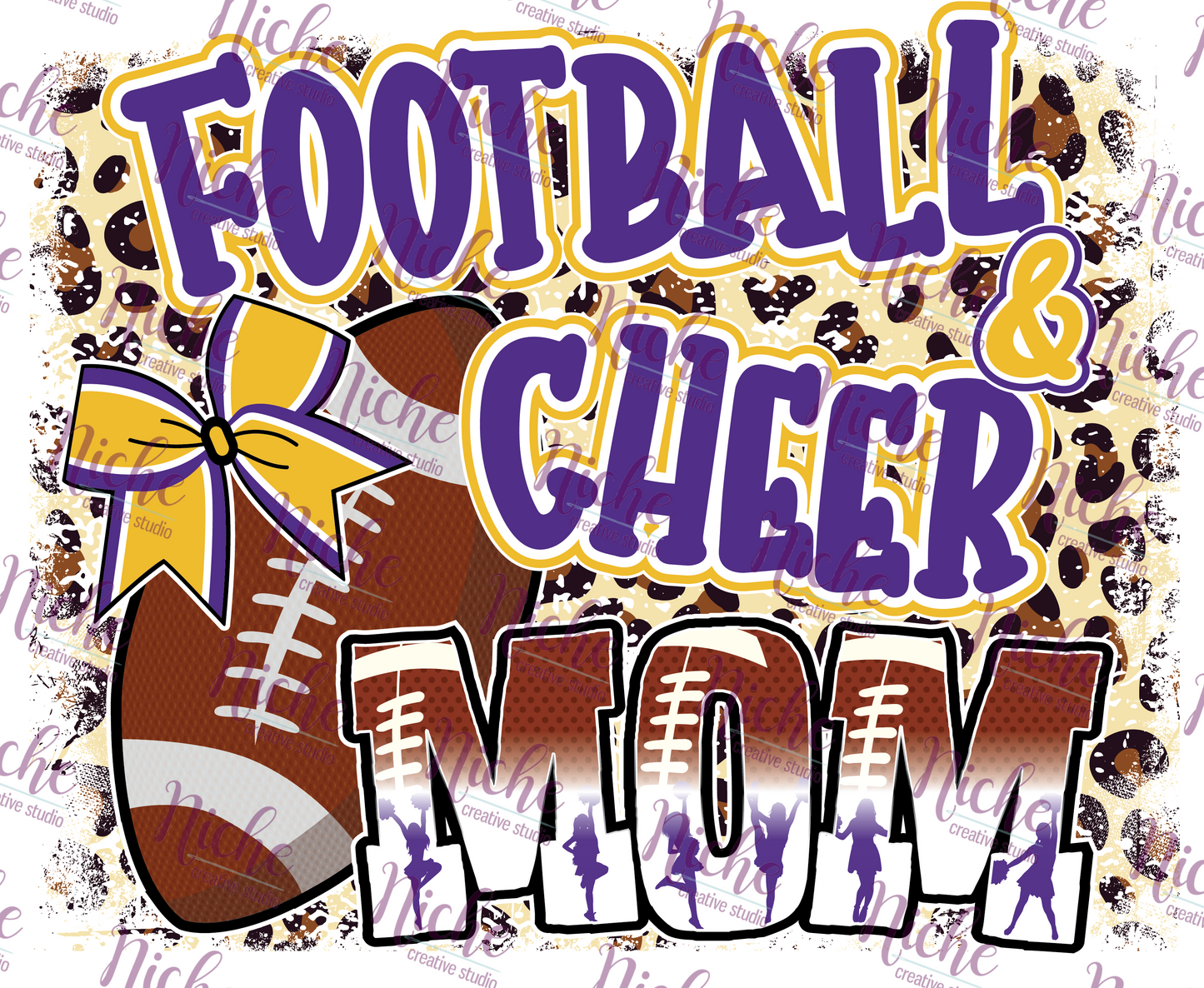 -SPO717 Football and Cheer Mom Decal