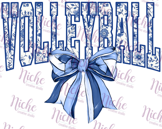 -SPO8065 Volleyball Blue Floral Decal