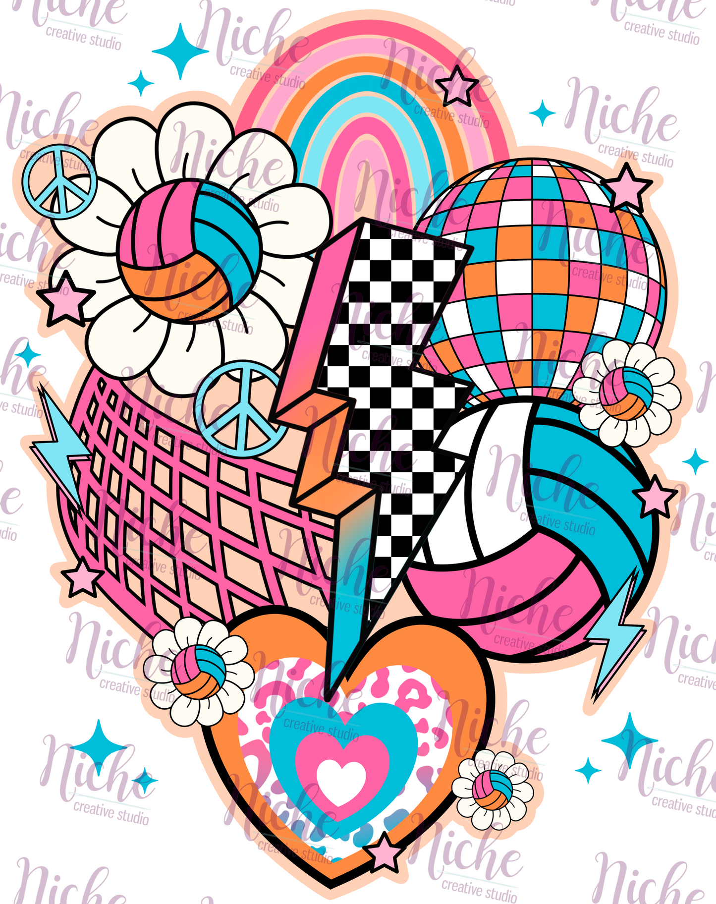 -SPO8066 Volleyball Collage Decal