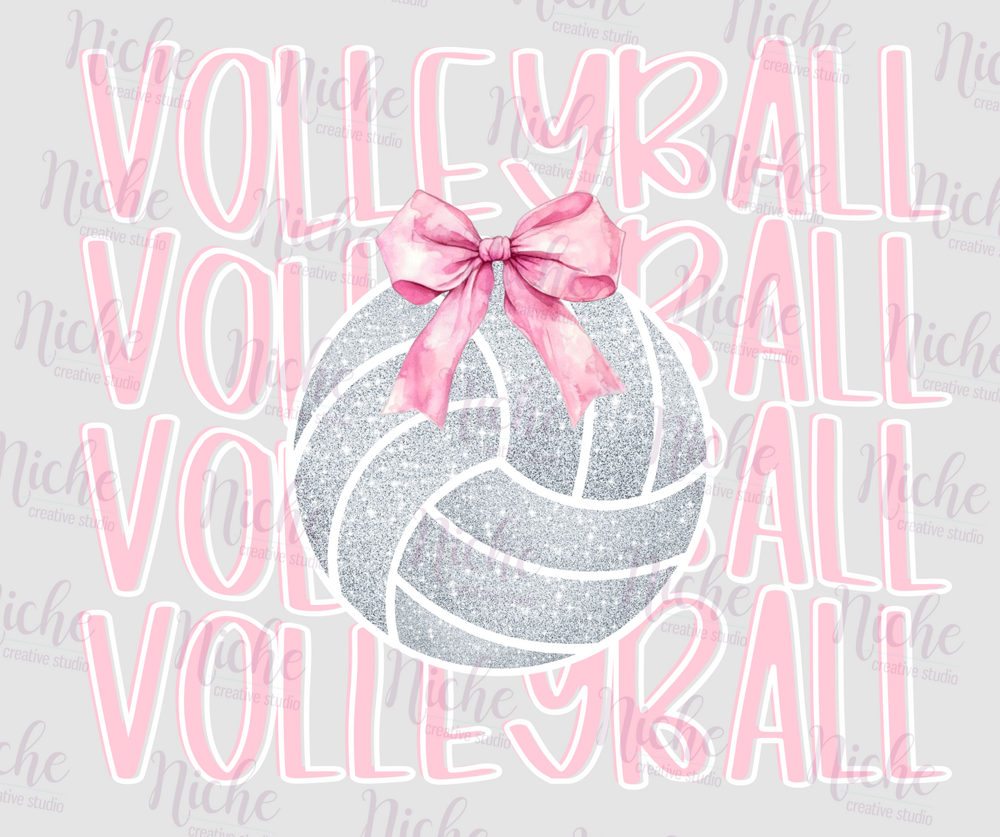 -SPO8069 Volleyball Glitter Decal