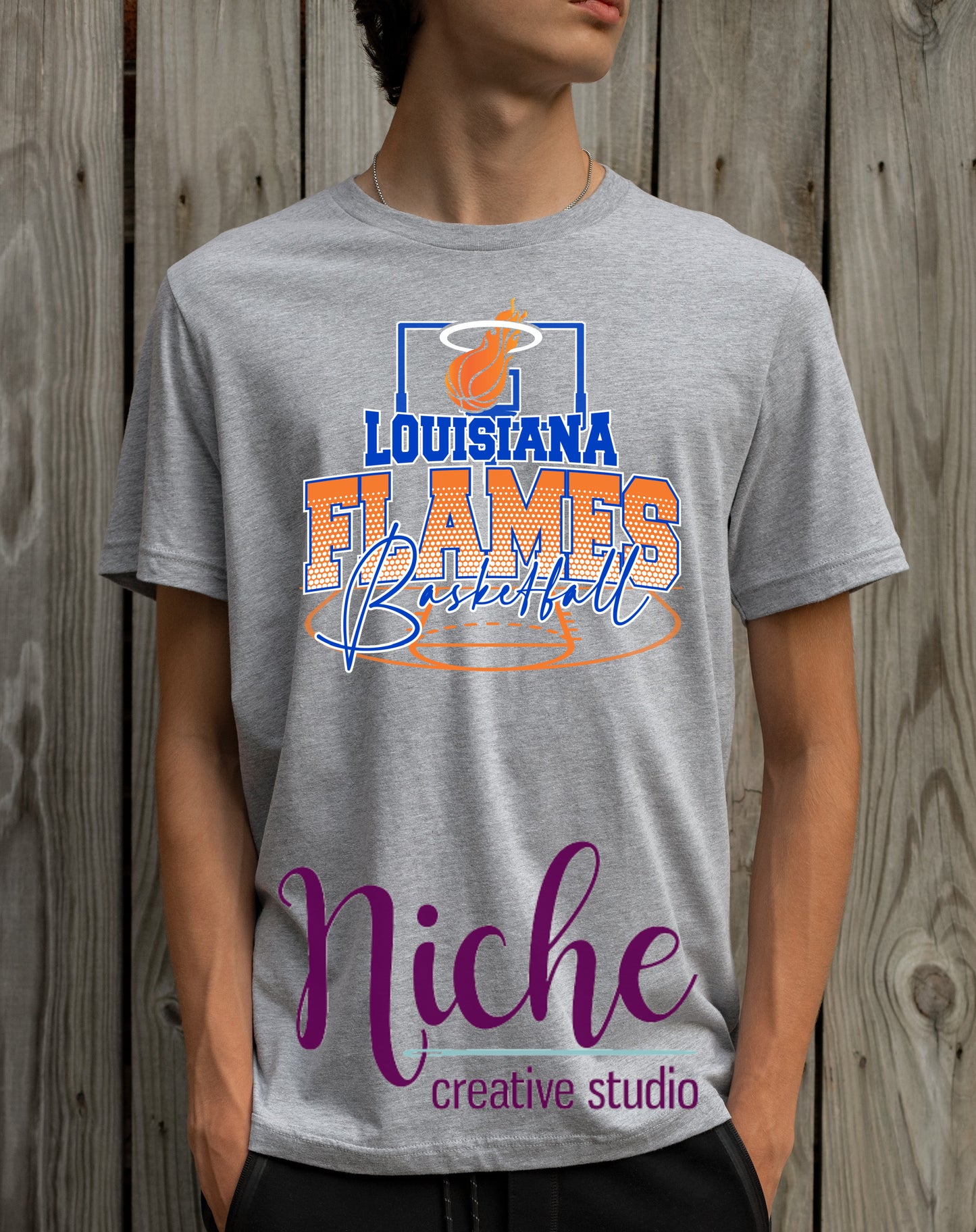 -SPO8216 Louisiana Flames Basketball Decal