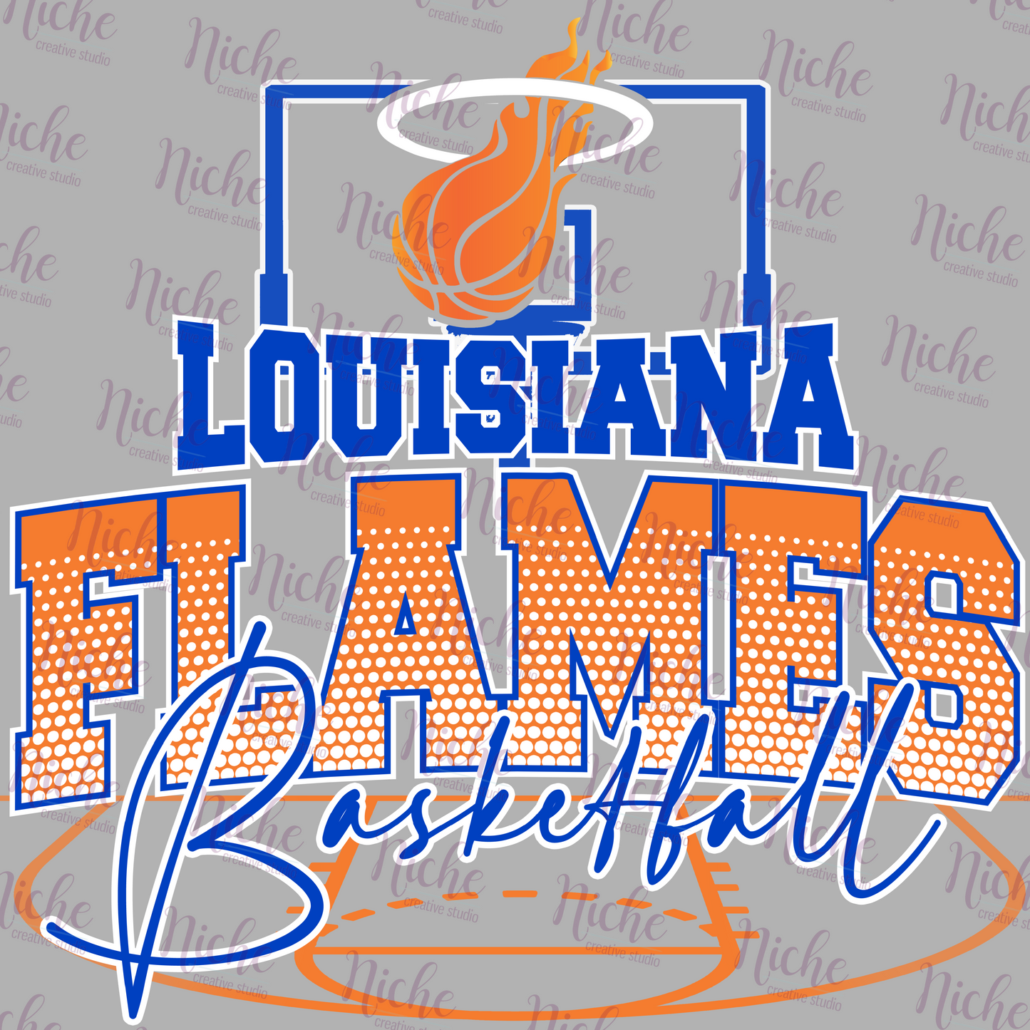 -SPO8216 Louisiana Flames Basketball Decal